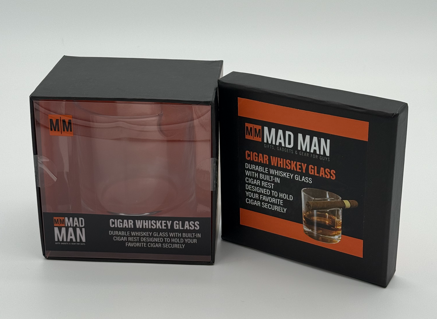 Whiskey Glass w/Cigar Holder