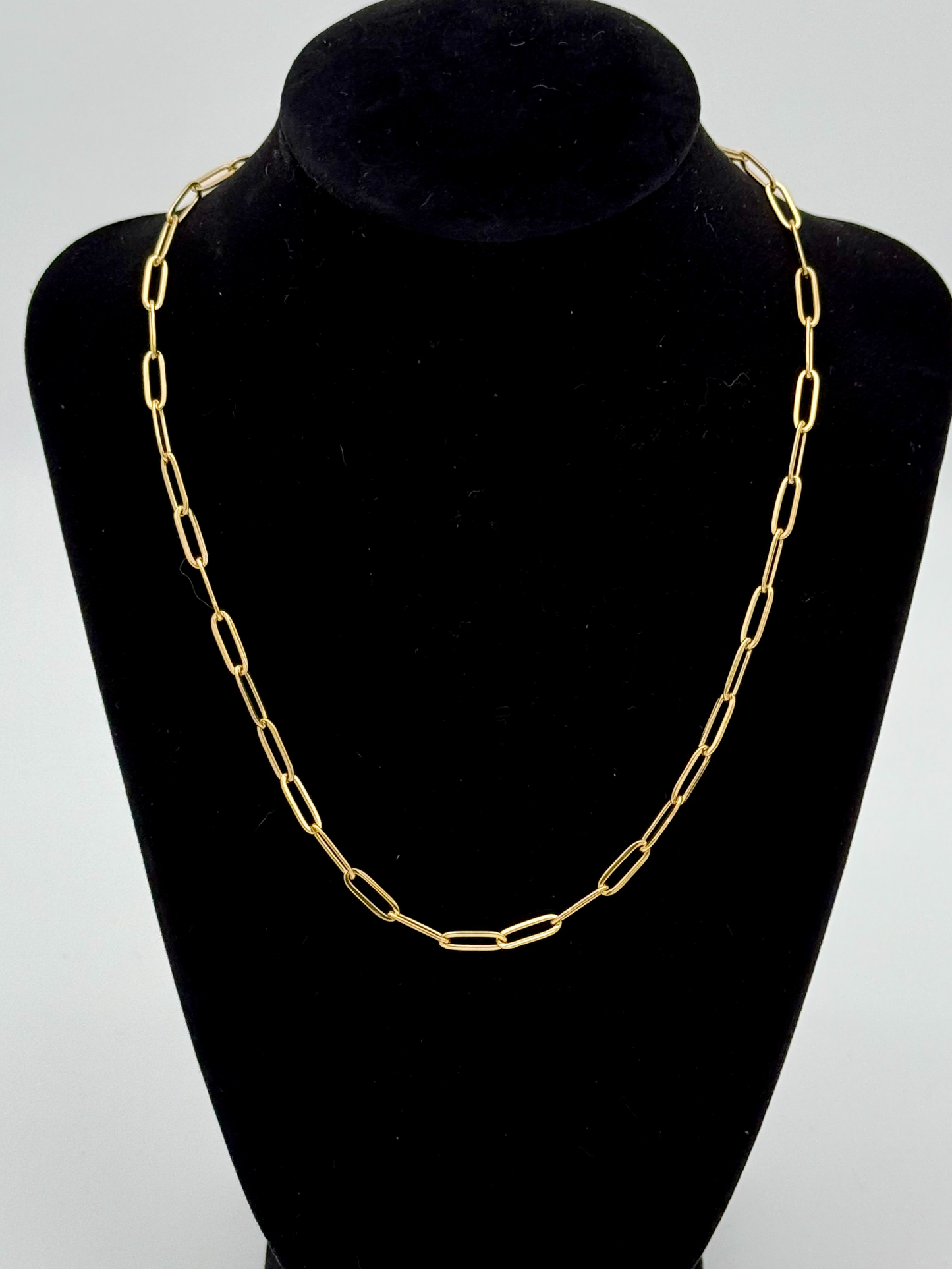 PVD Stainless Steel Paperclip Chain Necklace 4mm