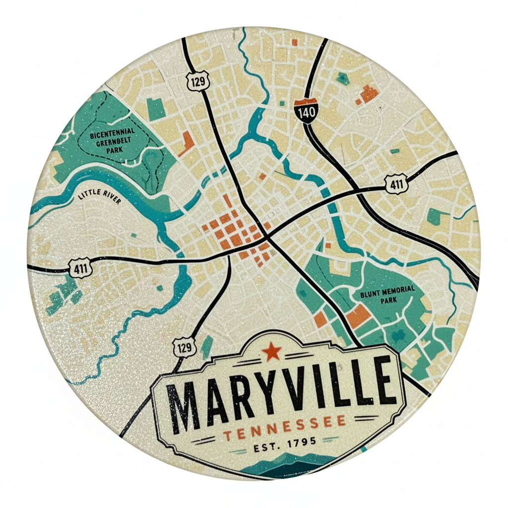 Maryville Map Ceramic Coaster