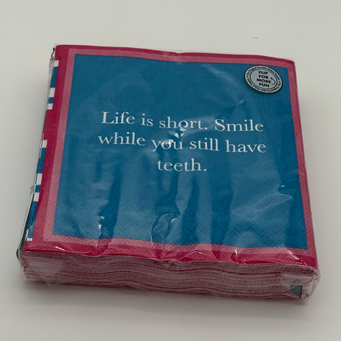 Pack of napkins with a humorous quote 