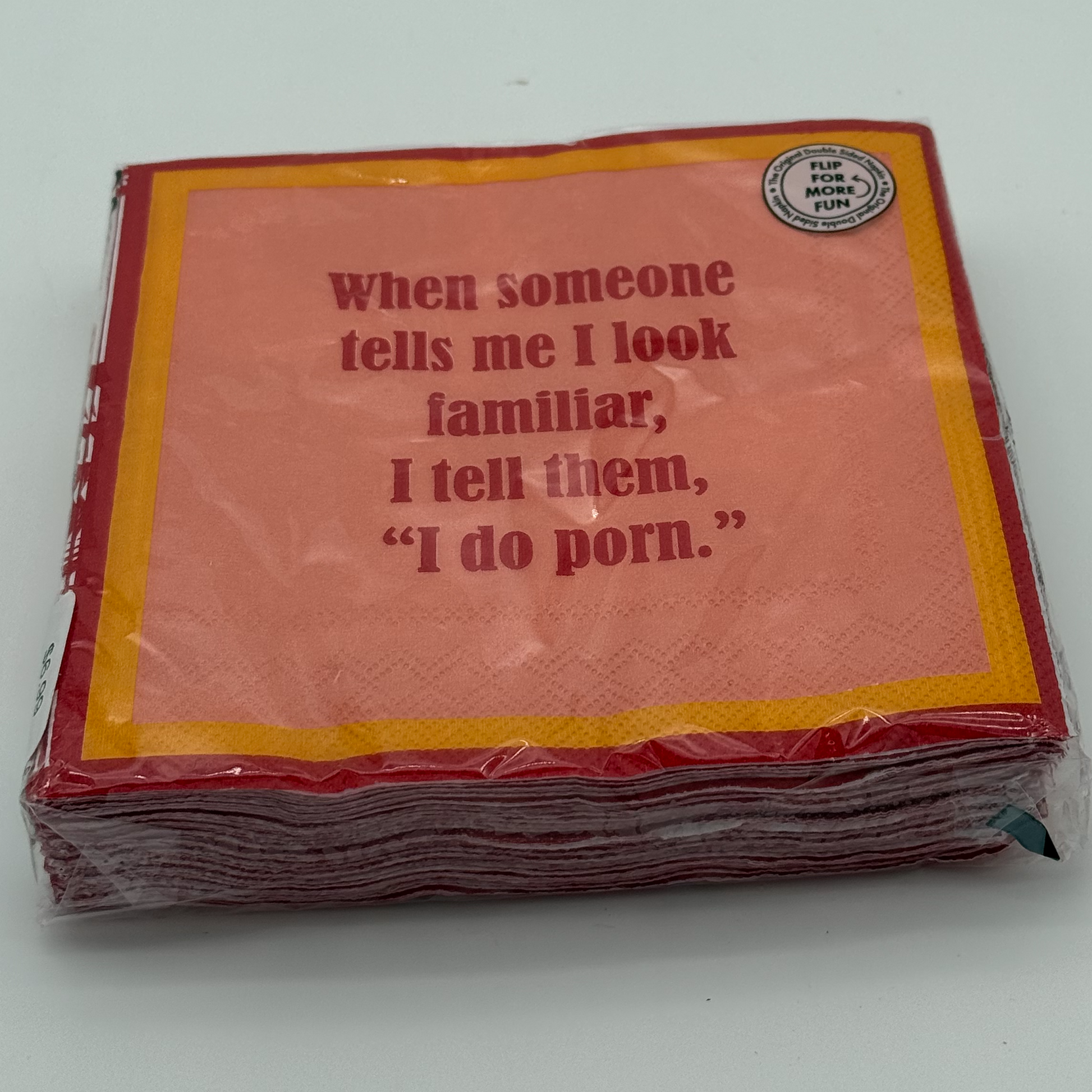 Pack of napkins with a humorous quote 