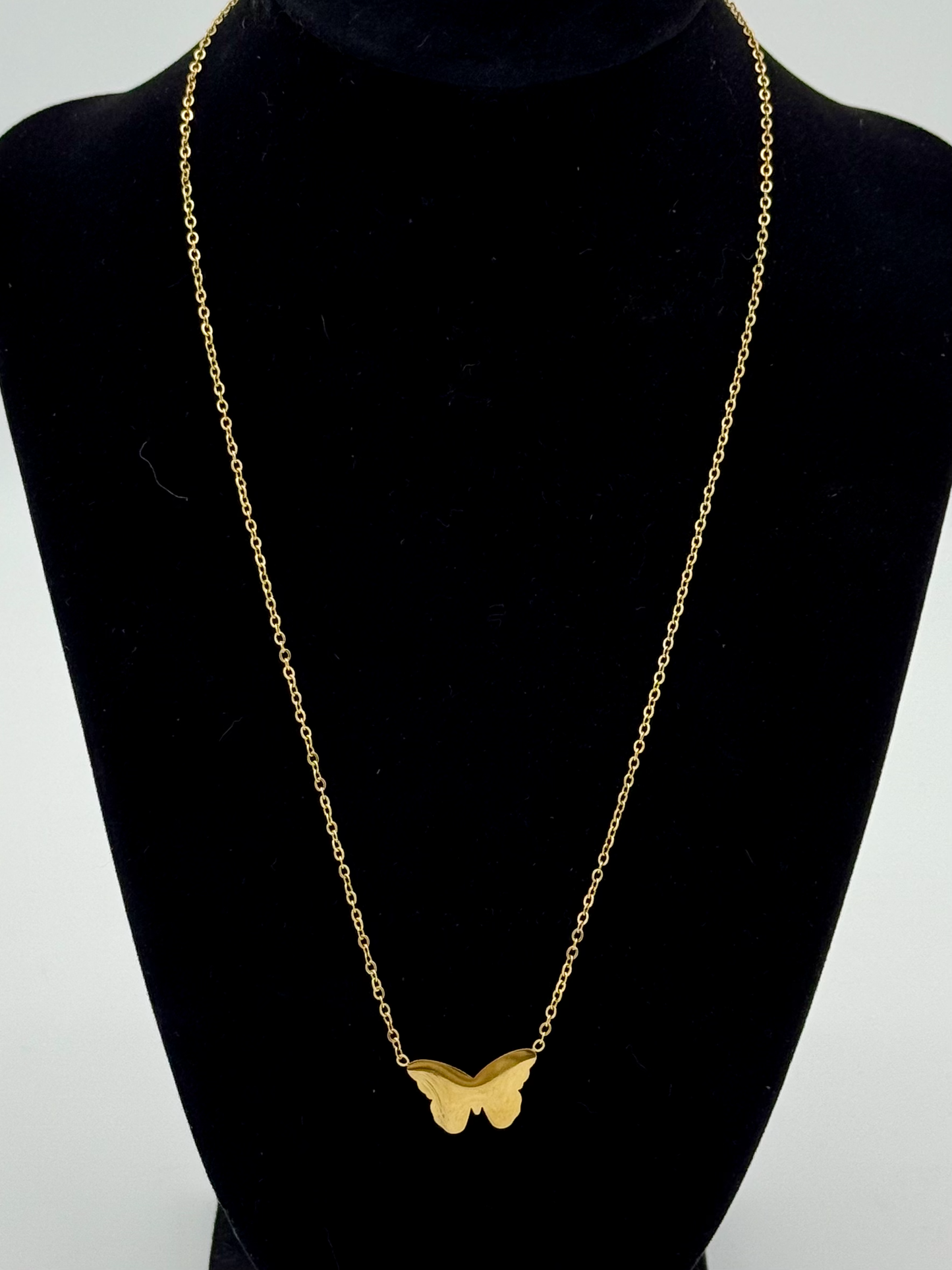PVD Stainless Steel Blank Engravable Butterfly Necklace