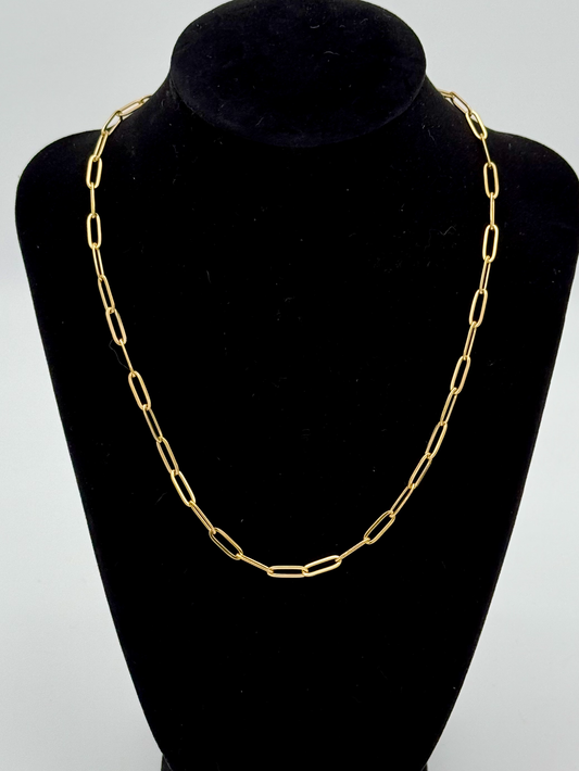 PVD Stainless Steel Paperclip Chain Necklace 4mm