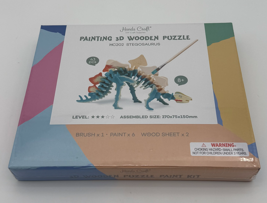 3D Wooden Puzzle with Paint Kit