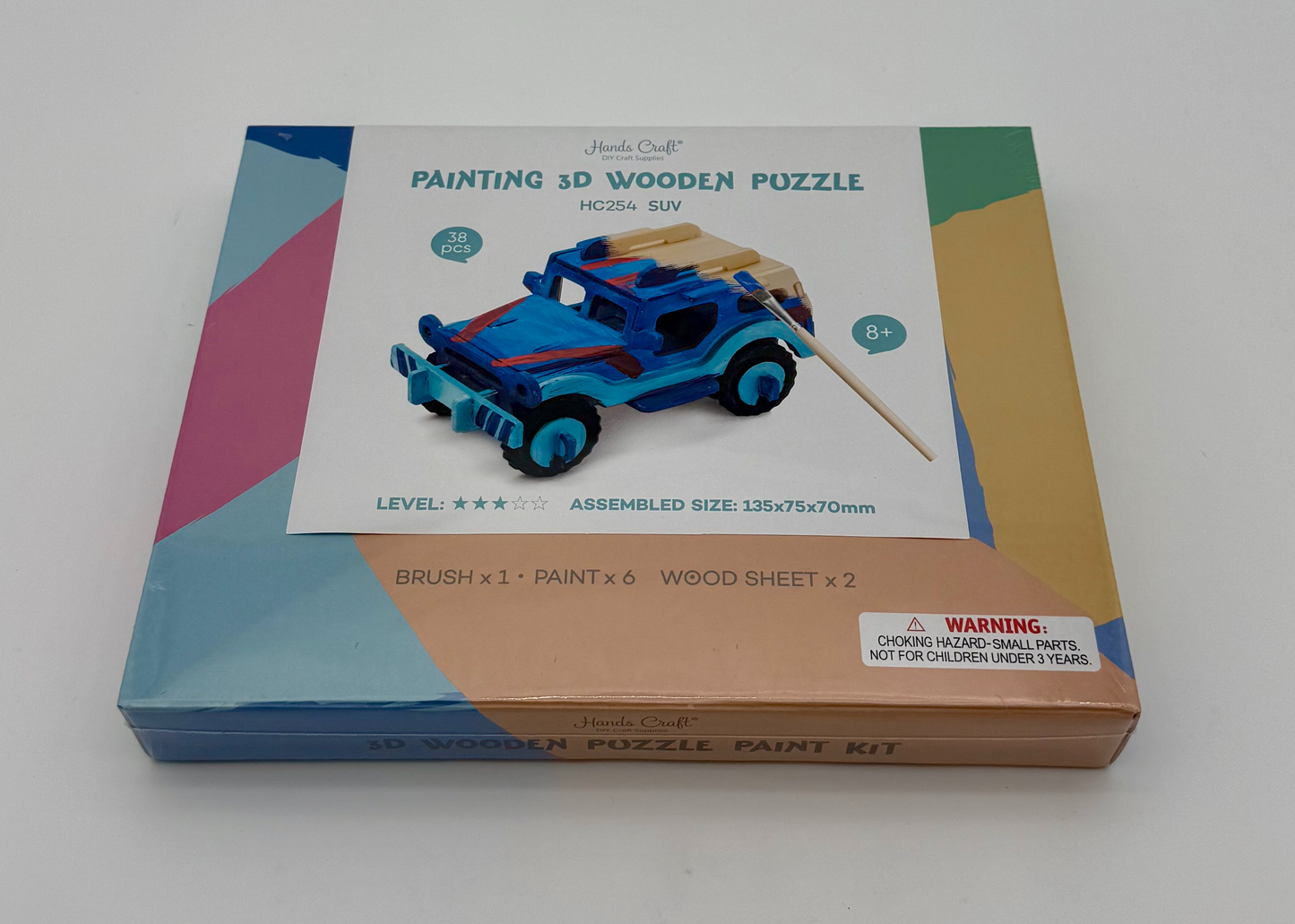 3D Wooden Puzzle with Paint Kit