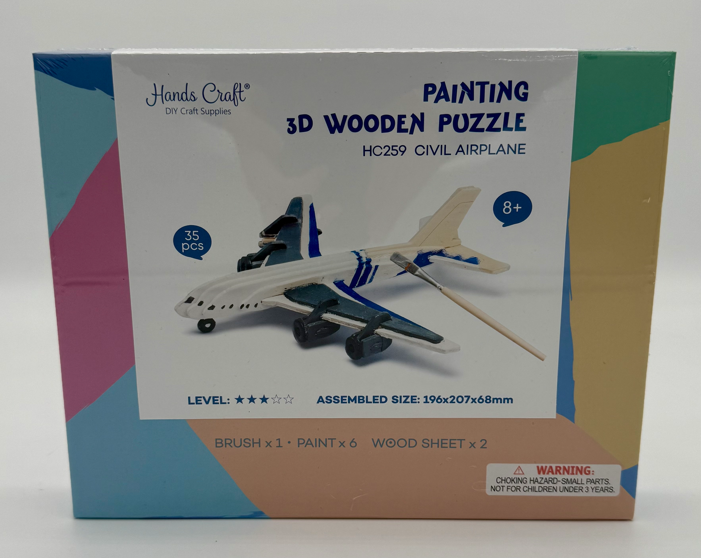 3D Wooden Puzzle with Paint Kit