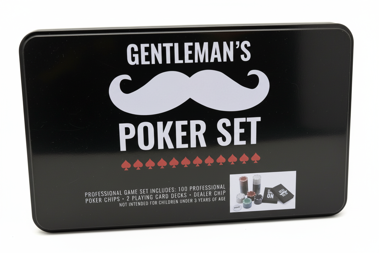 Professional Poker in a Tin Set