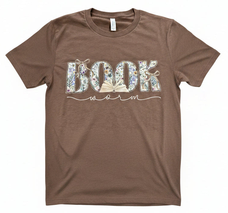 Floral Book Worm T-Shirt